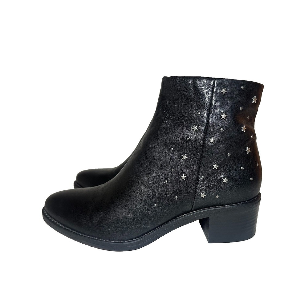 Miz Mooz 9.5-10 EU 41 Black Leather Studded Stars Celestial Boots Whimsigoth